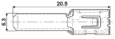 Conector auto papuc tata neizolat plat auriu latime 6.3mm pentru fir 1-2.5mmp